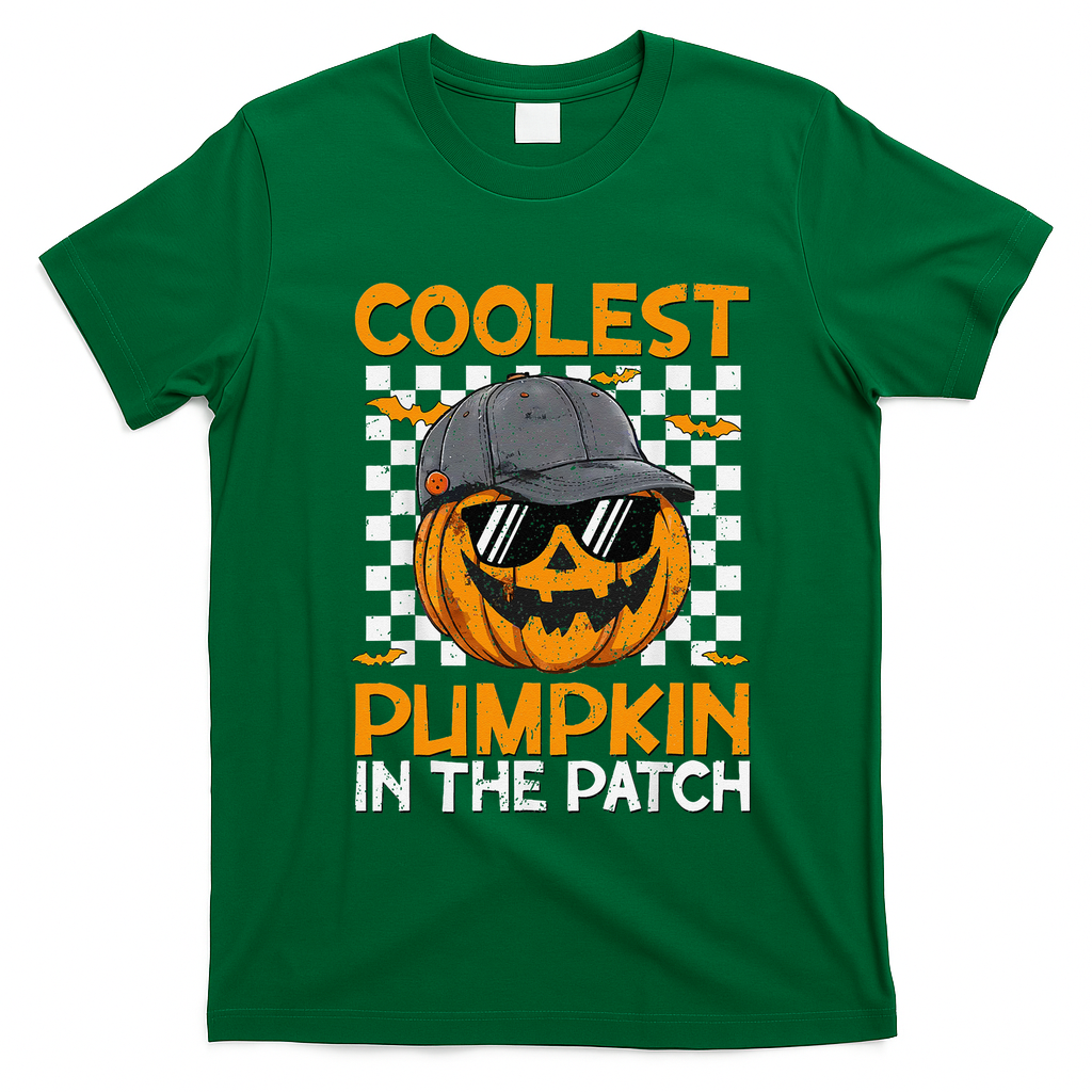 Retro Coolest Pumpkin In The Patch Outfit Halloween T-Shirt - Irish Green