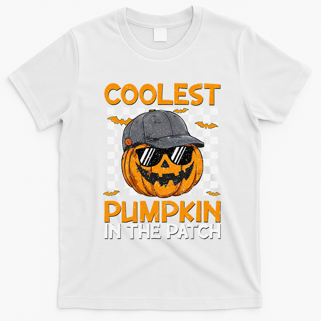 Retro Coolest Pumpkin In The Patch Outfit Halloween T-Shirt - White