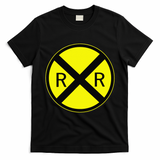 Railroad Crossing Sign Simple Easy Halloween Costume T-Shirt - Black