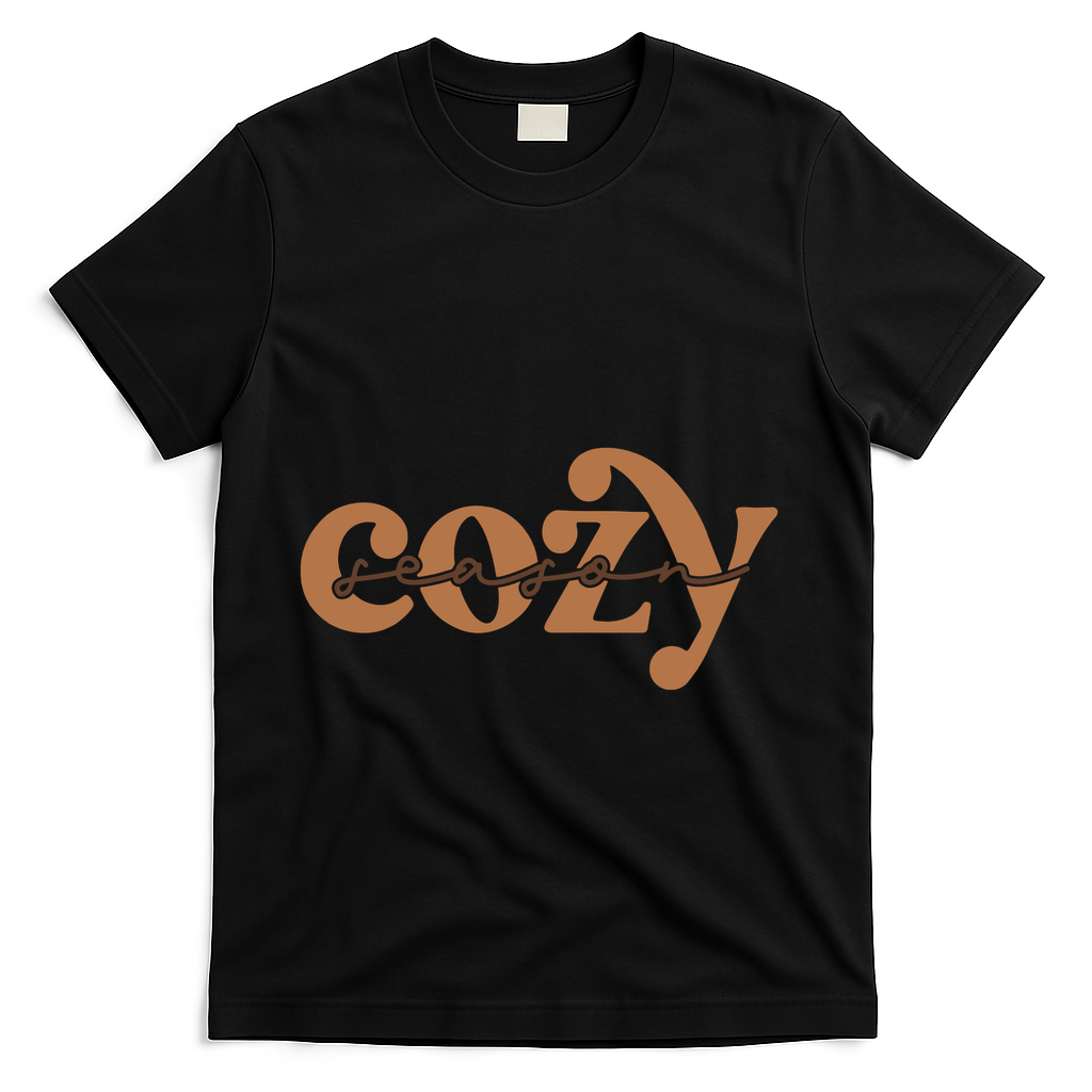 Retro Cozy Season T-Shirt - Black