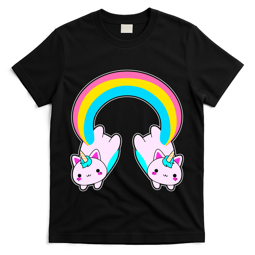 Rainbow Cat Twin Caticorns T-Shirt
