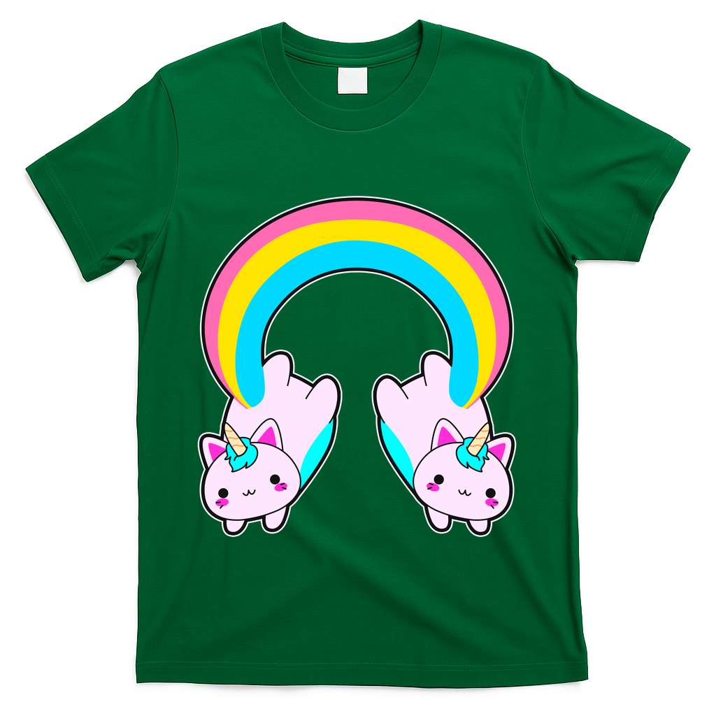 Rainbow Cat Twin Caticorns T-Shirt