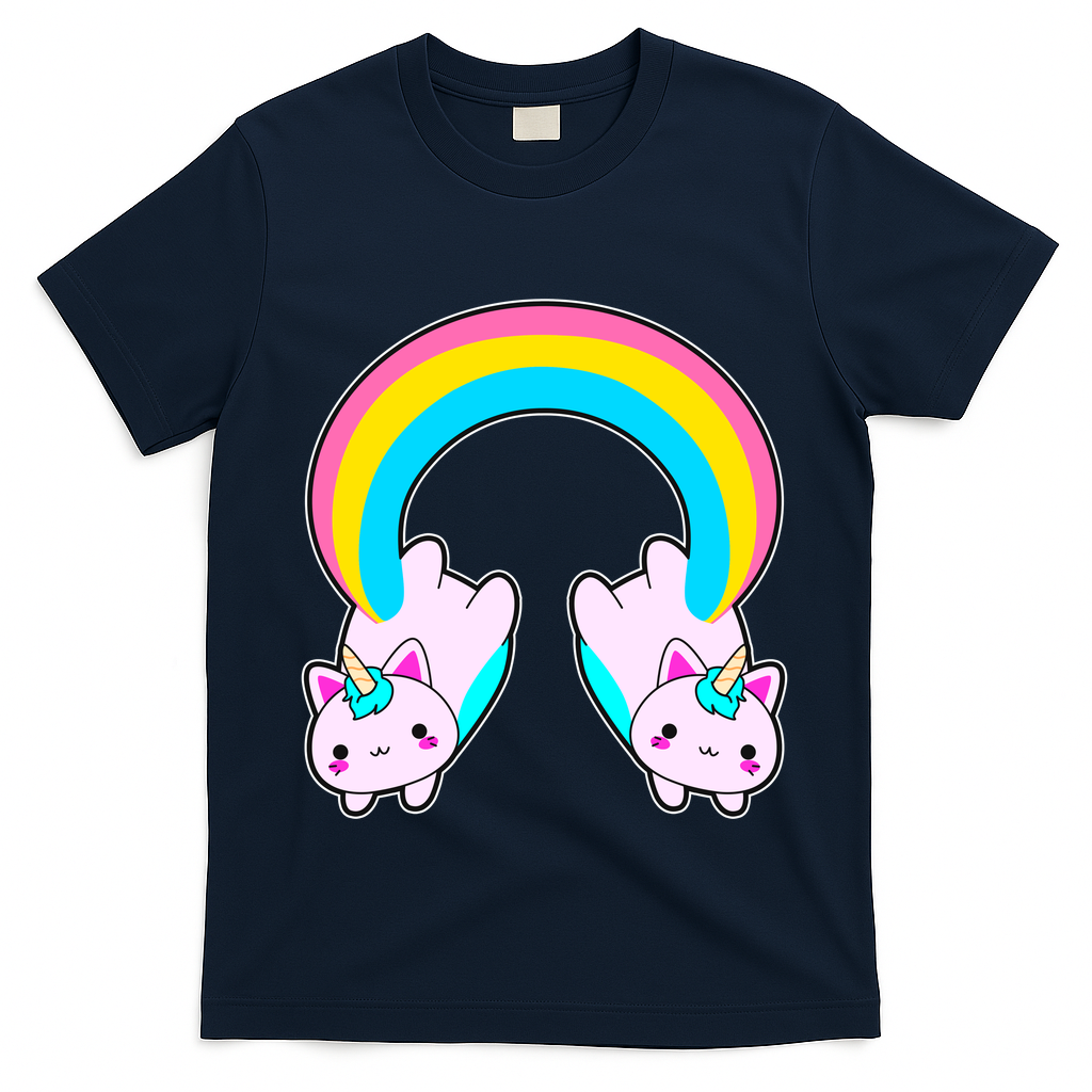 Rainbow Cat Twin Caticorns T-Shirt