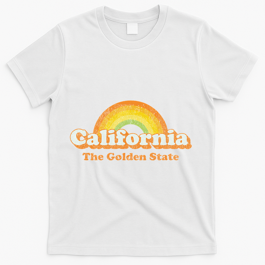 Retro California The Golden State Vintage 70s T-Shirt - White