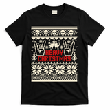 Rock Christmas Ugly Sweater Rocknroll Music Merry Christmas Gift T-Shirt - Black
