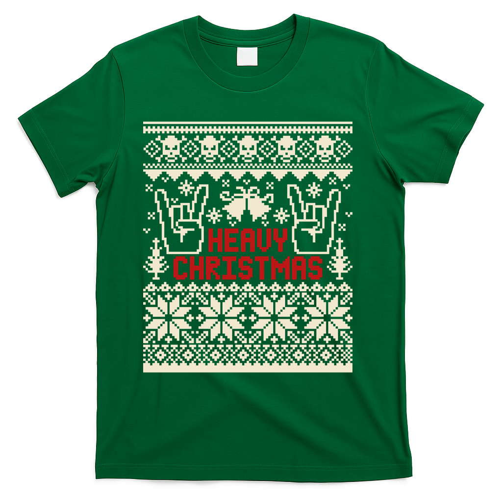 Rock Christmas Ugly Sweater Rocknroll Music Merry Christmas Gift T-Shirt - Green