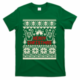 Rock Christmas Ugly Sweater Rocknroll Music Merry Christmas Gift T-Shirt - Green