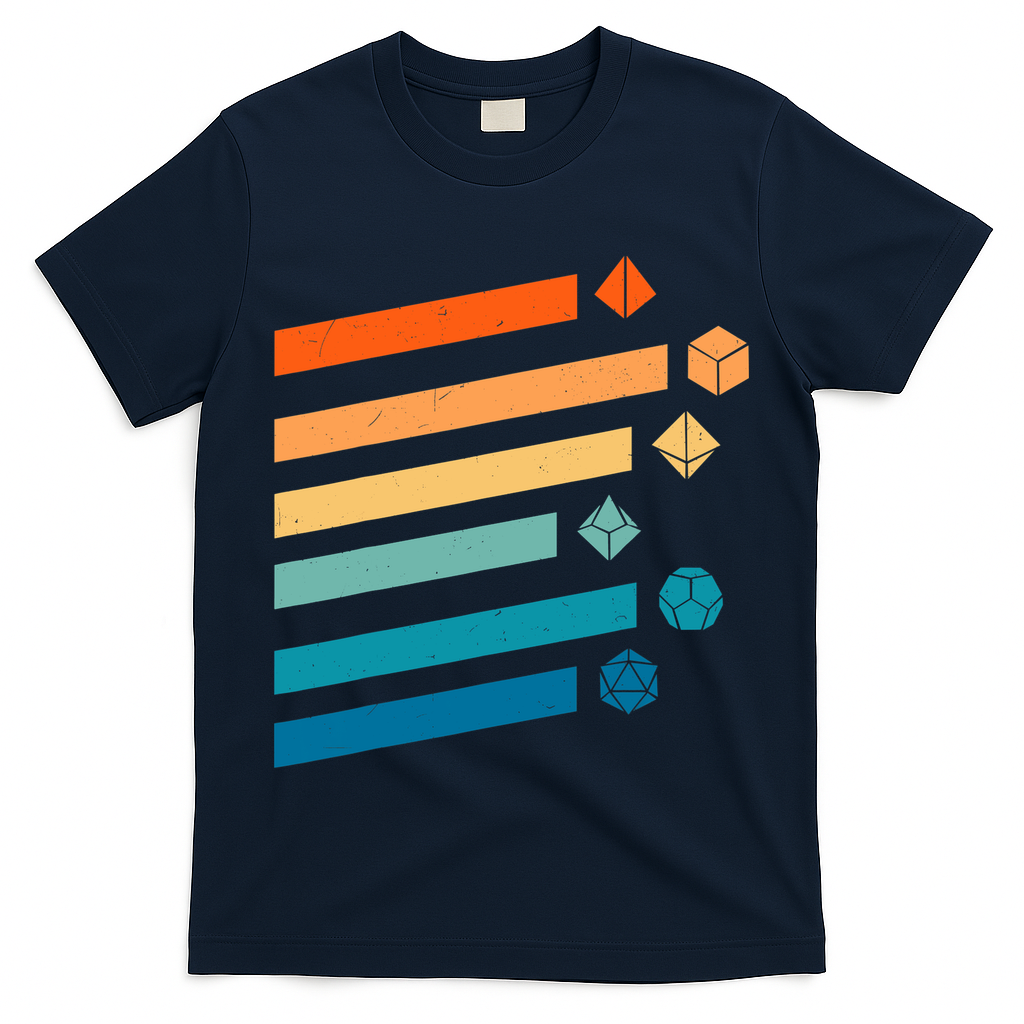 Retro Dungeons Dice D20 Dragons Fantasy Gaming T-Shirt