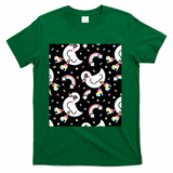Rainbow Duck Pattern – Kawaii Ducks in Boots with Stars and Rainbows - Green