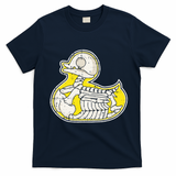 Rubber Duck Skeleton Lazy Halloween Costume Funny Ducky T-Shirt - Navy Blue