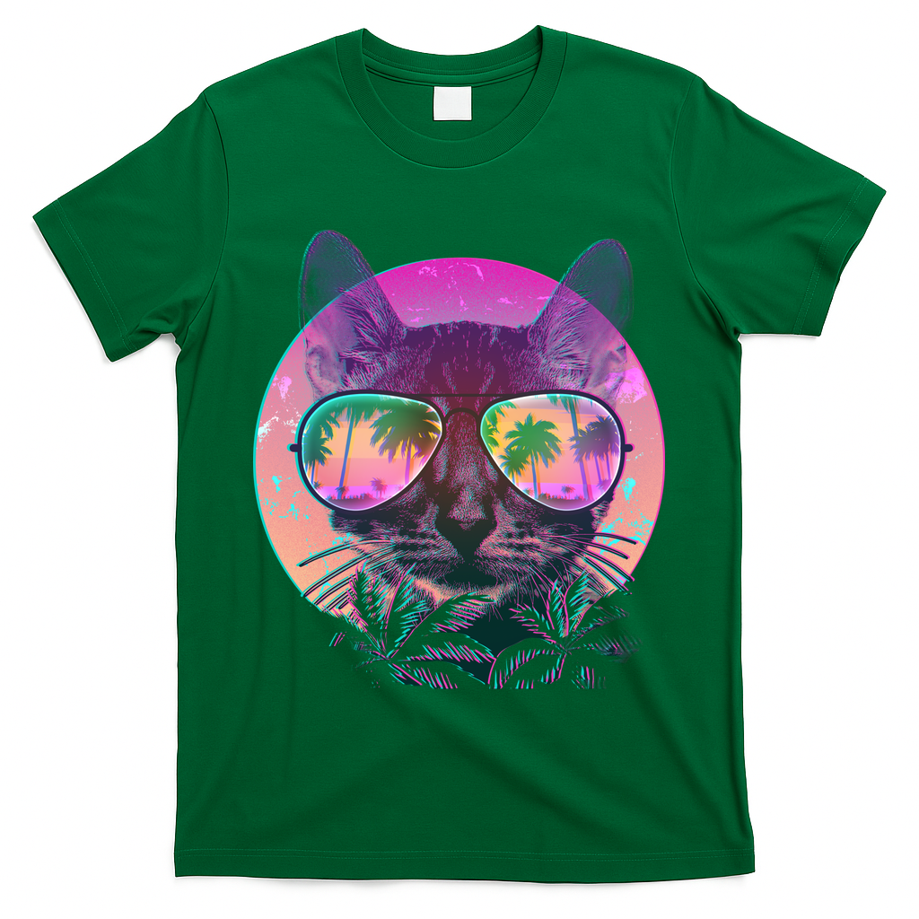 Cool Tropical Shade Cat T-Shirt