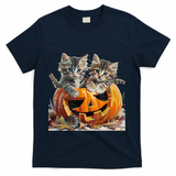 Retro Floral Spooky Season T-Shirt - Navy