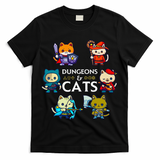 RPG Gamer And Cats D20 Dice Nerdy  T-Shirt