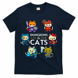 RPG Gamer And Cats D20 Dice Nerdy  T-Shirt