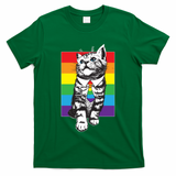 Retro Gay Pride Ally Support Kitten T-Shirt