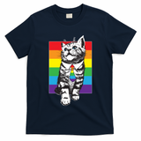 Retro Gay Pride Ally Support Kitten T-Shirt