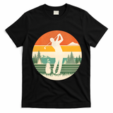 Retro Golf Sunset Golfing Golfer T-Shirt - Black