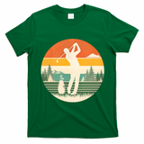 Retro Golf Sunset Golfing Golfer T-Shirt - Irish Green