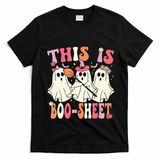 Retro Groovy This Is Some Boo Sheet Halloween Ghost Funny T-Shirt - Black