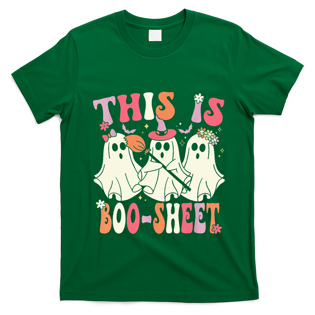 Retro Groovy This Is Some Boo Sheet Halloween Ghost Funny T-Shirt - Irish Green