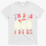 Retro Groovy This Is Some Boo Sheet Halloween Ghost Funny T-Shirt - White
