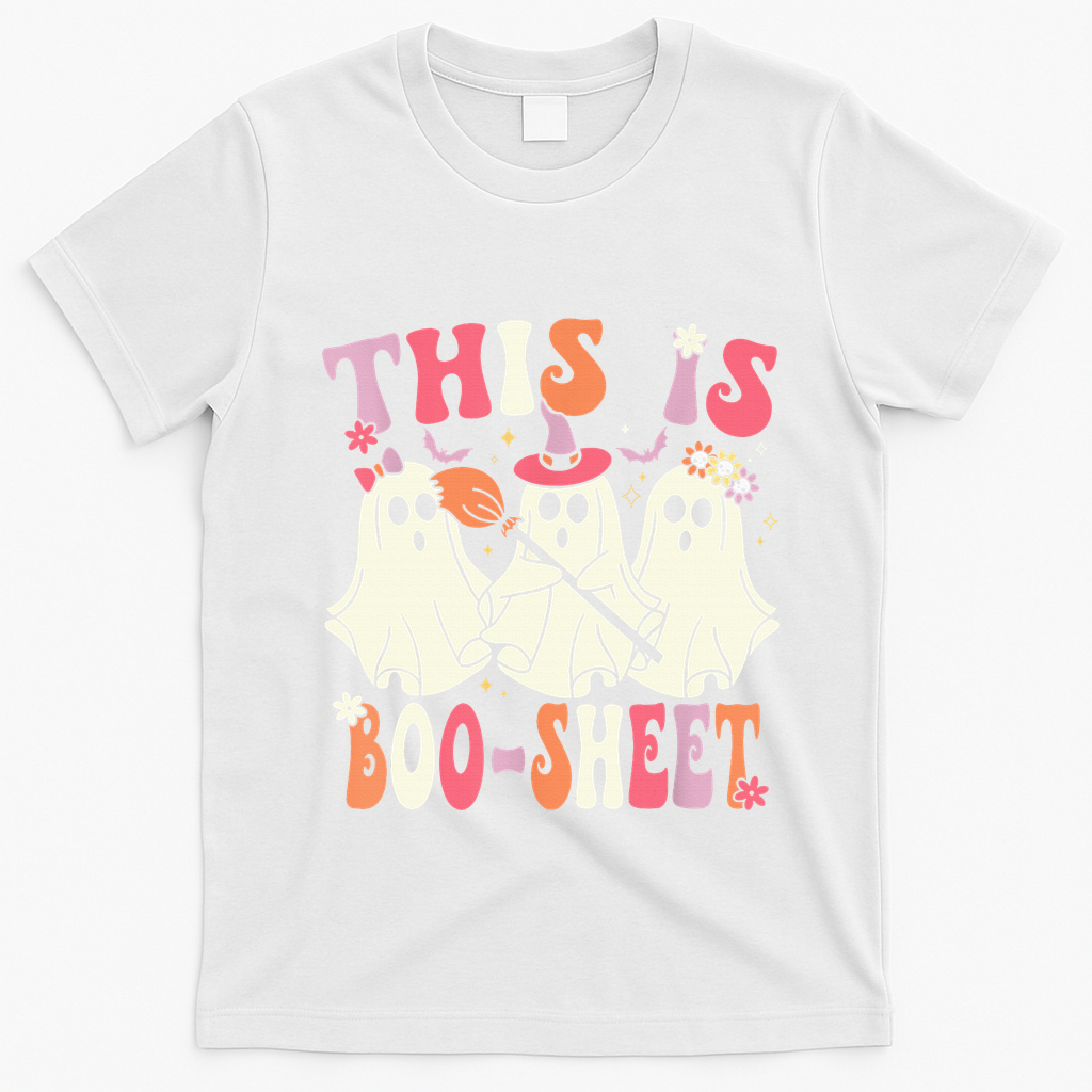 Retro Groovy This Is Some Boo Sheet Halloween Ghost Funny T-Shirt - White