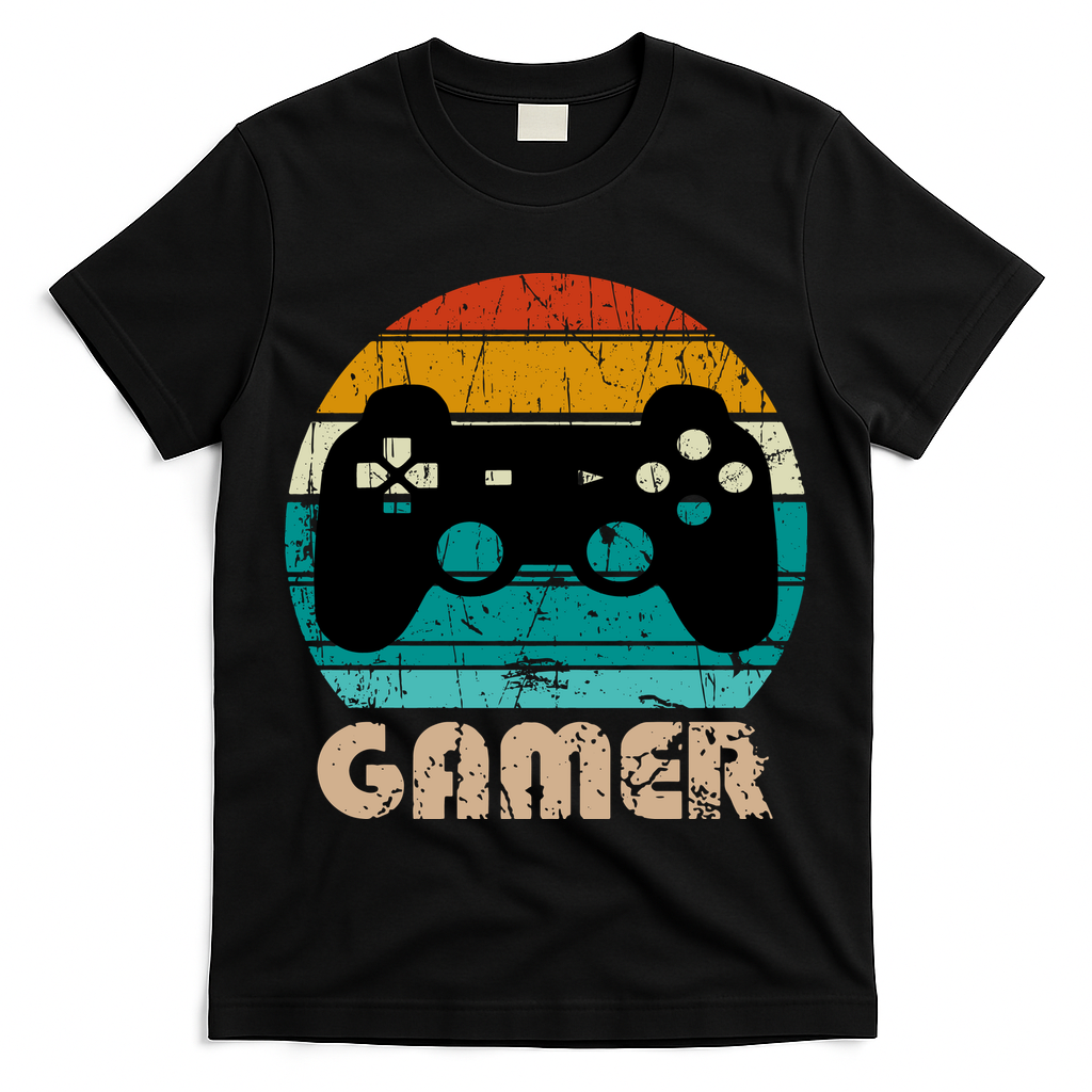 Retro Gamer Video Games Player Gaming Boys Teens Men T-Shirt