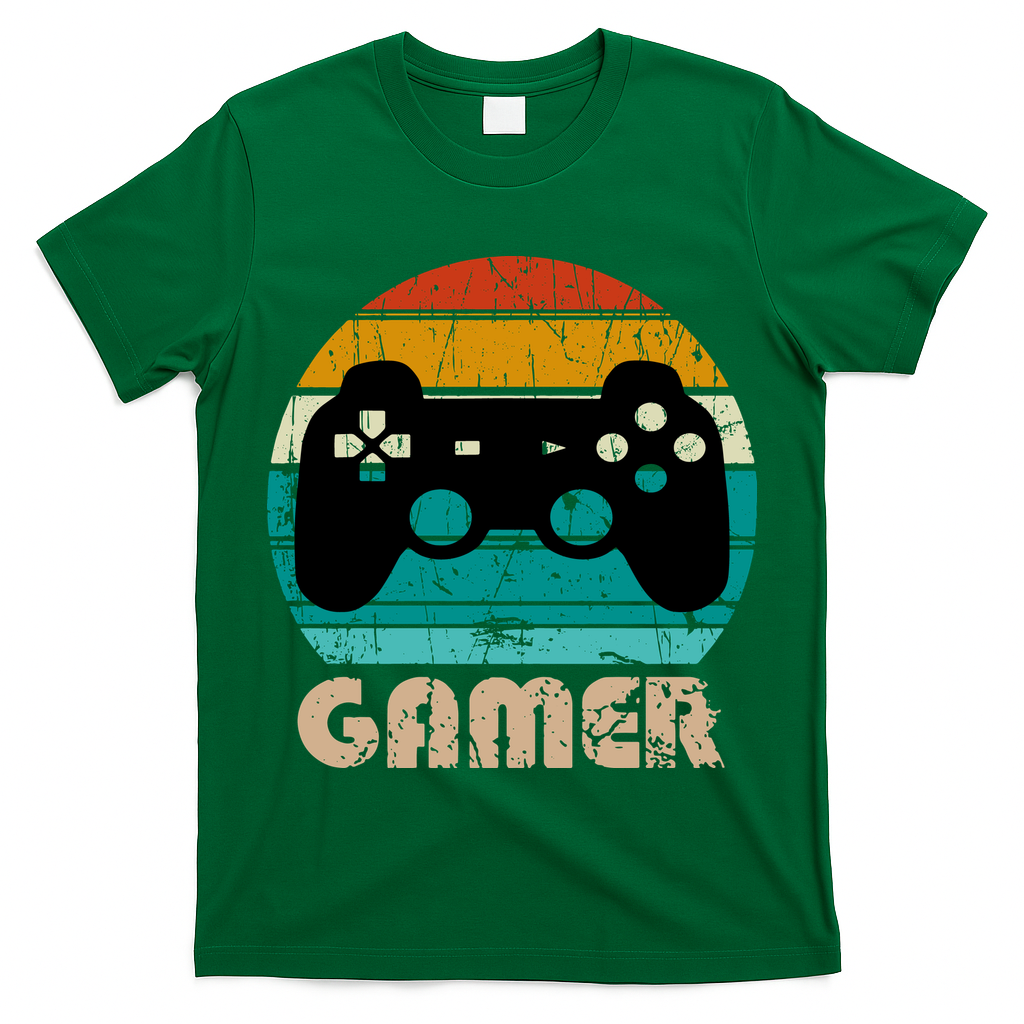 Retro Gamer Video Games Player Gaming Boys Teens Men T-Shirt