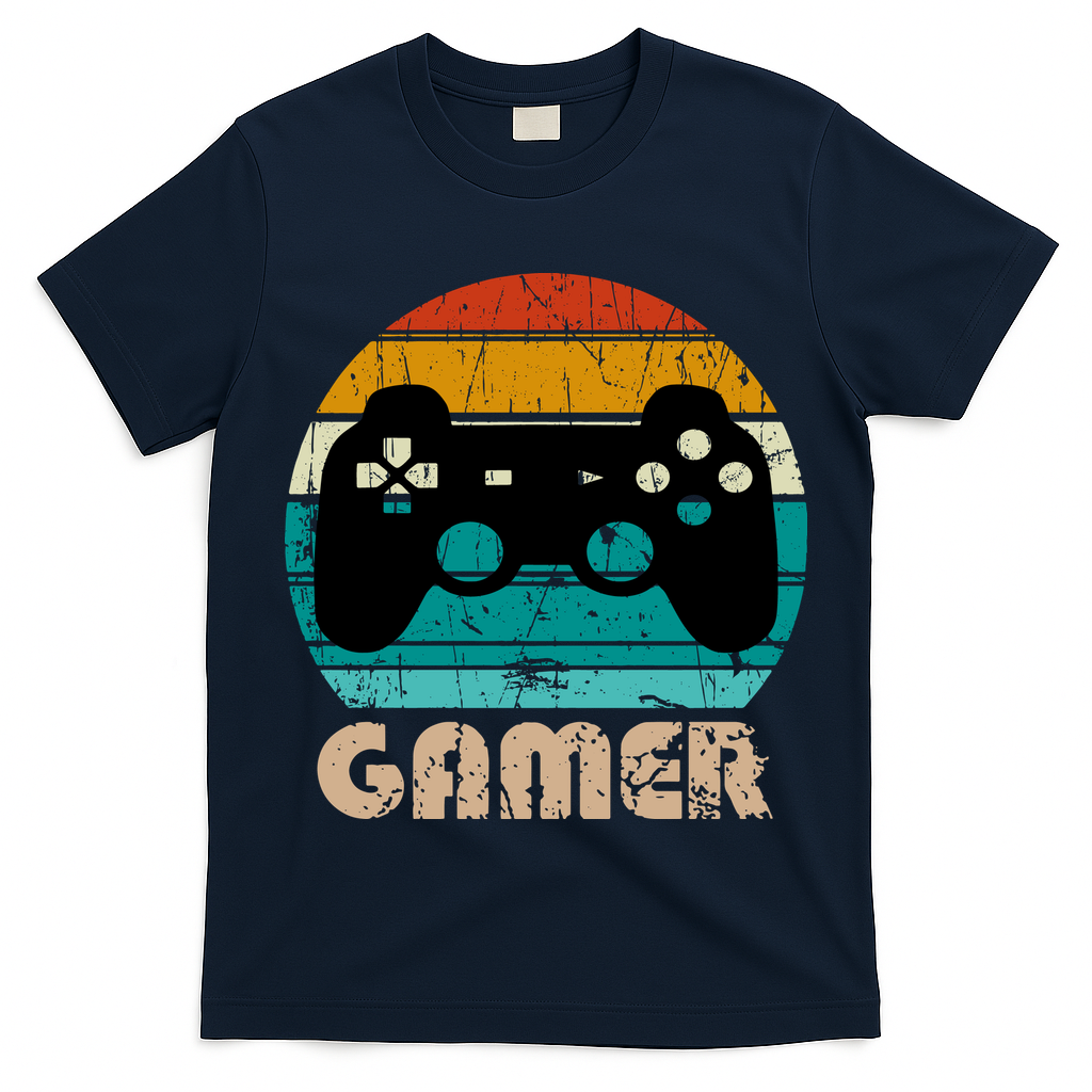Retro Gamer Video Games Player Gaming Boys Teens Men T-Shirt