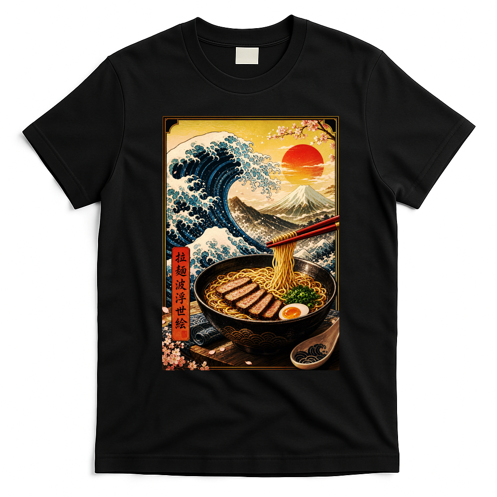 Ramen Great Wave T-Shirt - Black