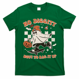 Retro Halloween Ghost No Diggity Bout To Bag It Up T-Shirt - Irish Green
