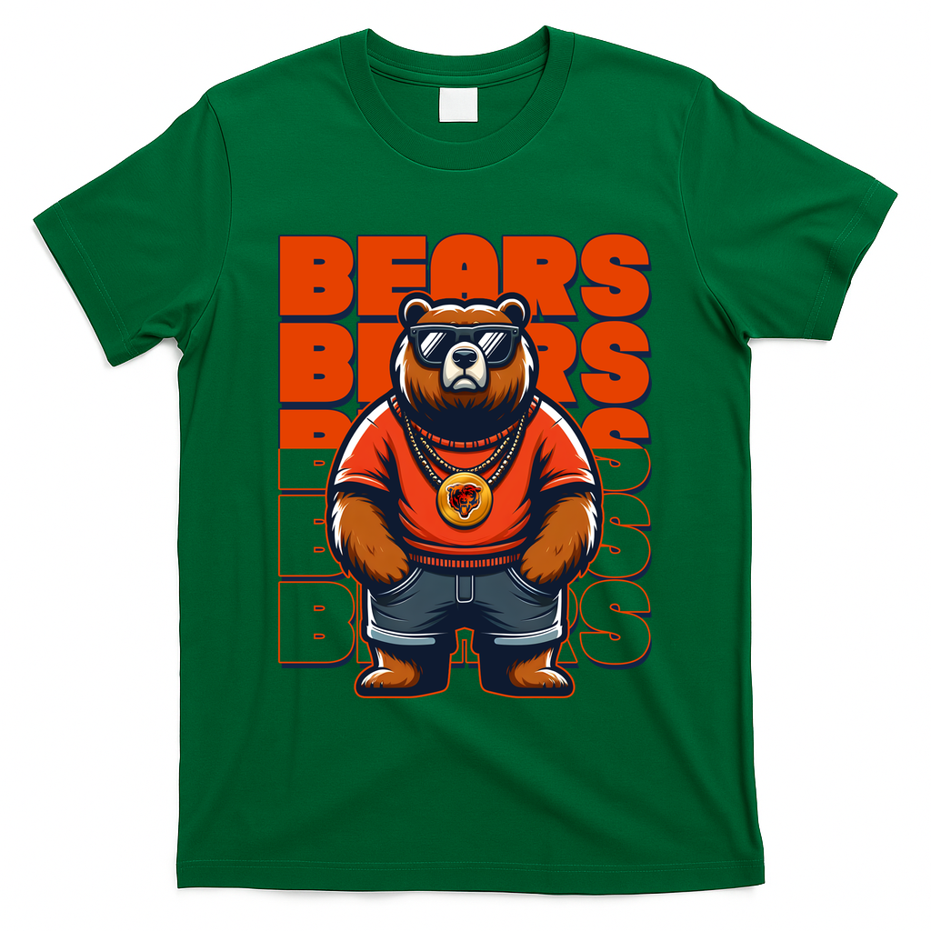 Retro Hip Hop Bears Football T-Shirt