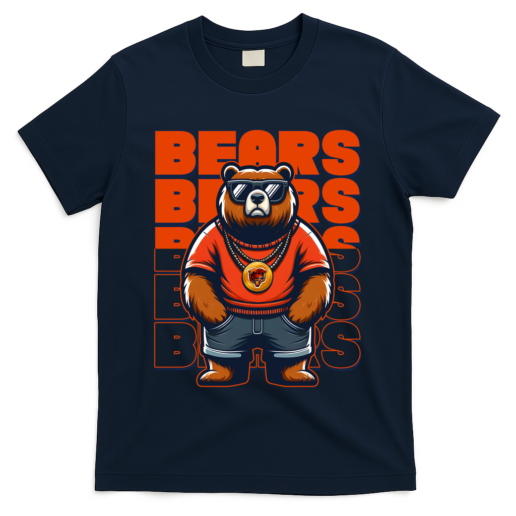 Retro Hip Hop Bears Football T-Shirt