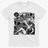 Retro Horror Movie Monster Vampire Vintage Halloween Dracula T-Shirt - White