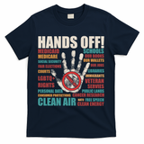Resist Hands Off Protest Anti Trump T-Shirt - Navy