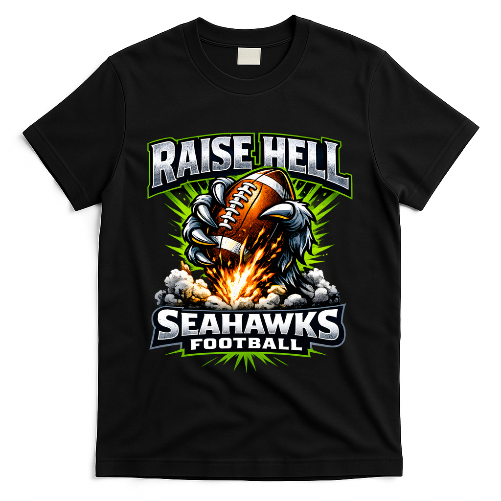 Raise Hell Seahawks Football T-Shirt