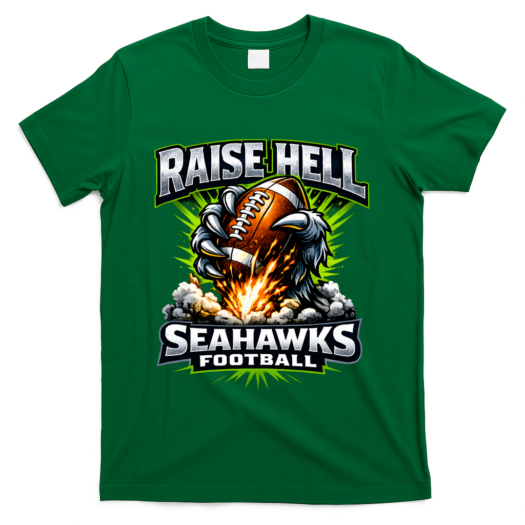 Raise Hell Seahawks Football T-Shirt