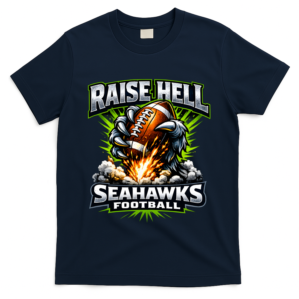 Raise Hell Seahawks Football T-Shirt