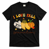 Retro I Love Fall Prevention Fall Physical Therapy Groovy T-Shirt - Black