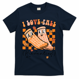 Retro I Love Fall Prevention Thanksgiving Nurse Ot Slp Pta T-Shirt - Navy