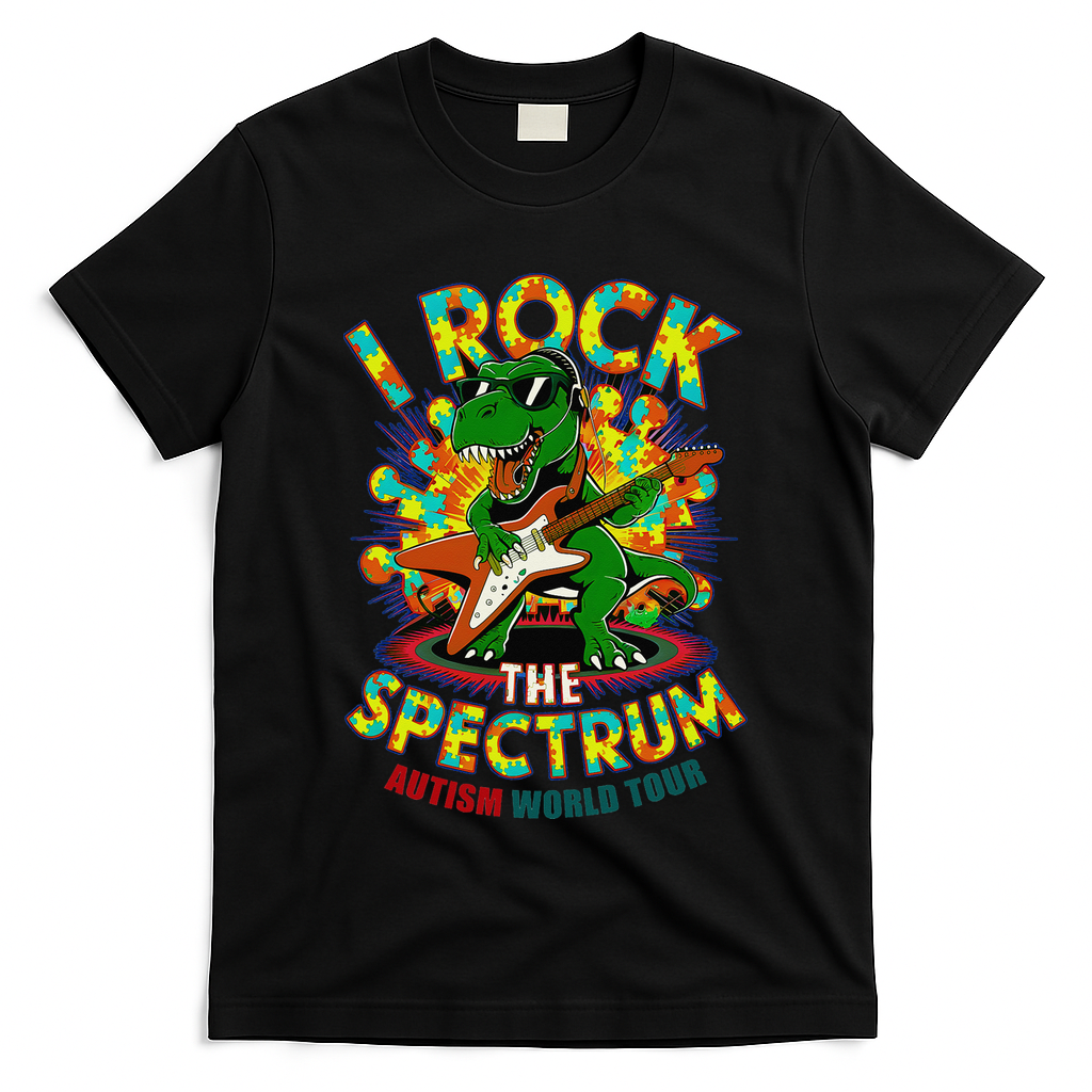 Rockstar I ROCK THE SPECTRUM Autism Awareness Mom Dad T-Shirt