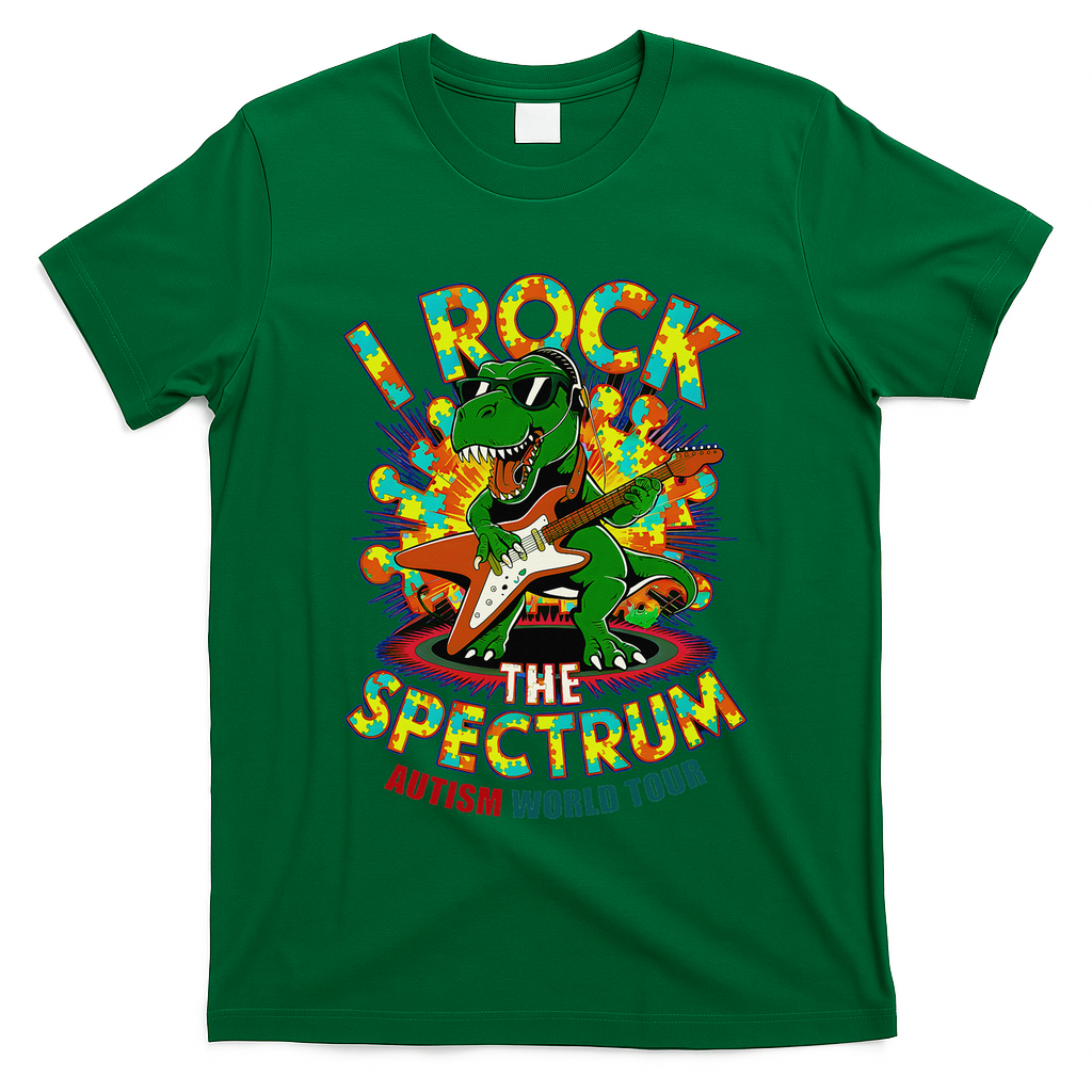 Rockstar I ROCK THE SPECTRUM Autism Awareness Mom Dad T-Shirt