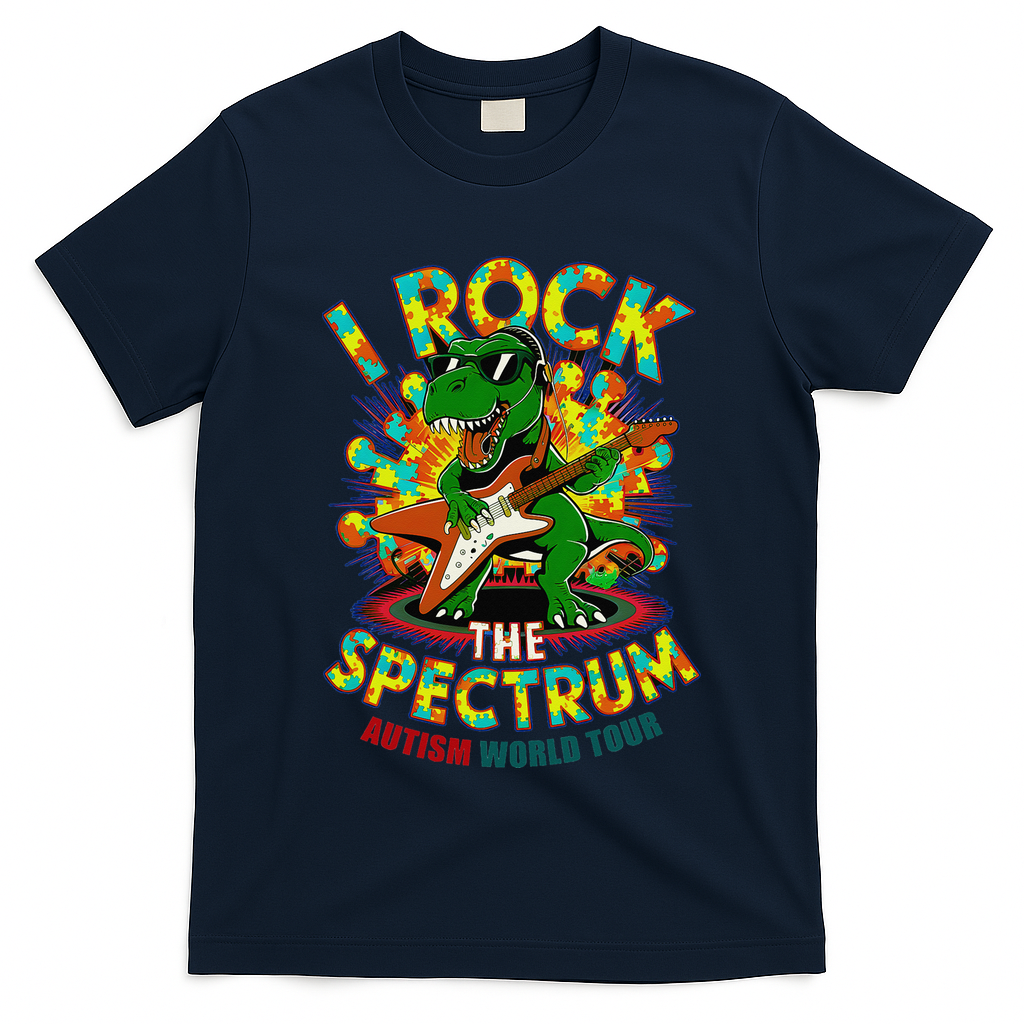 Rockstar I ROCK THE SPECTRUM Autism Awareness Mom Dad T-Shirt