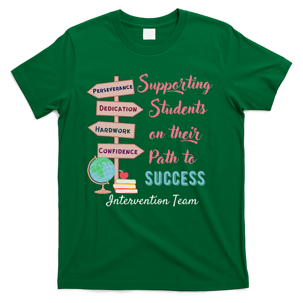Retro Intervention Team Teacher Early Intervention Squad T-Shirt - Green
