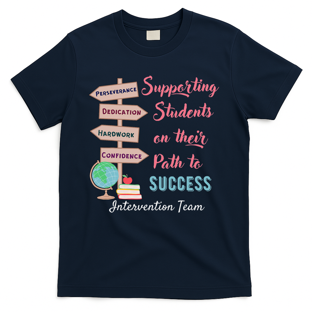 Retro Intervention Team Teacher Early Intervention Squad T-Shirt - Navy