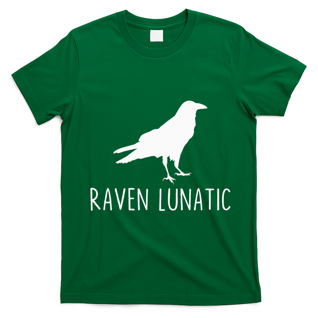Raven Lunatic Funny Goth Bird Lover Halloween Party Gift T-Shirt - Irish Green