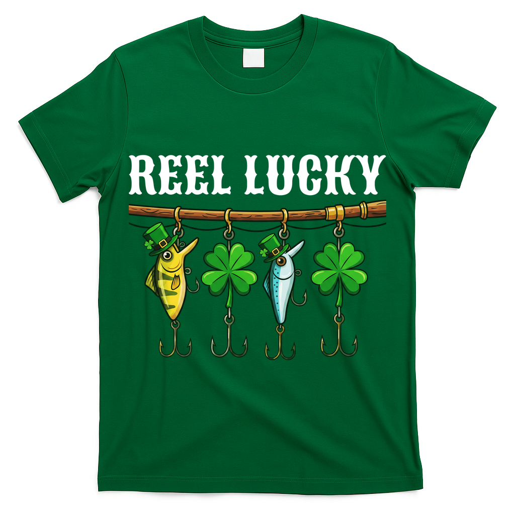 Reel Lucky St Patrick?? Day Fishing T-Shirt