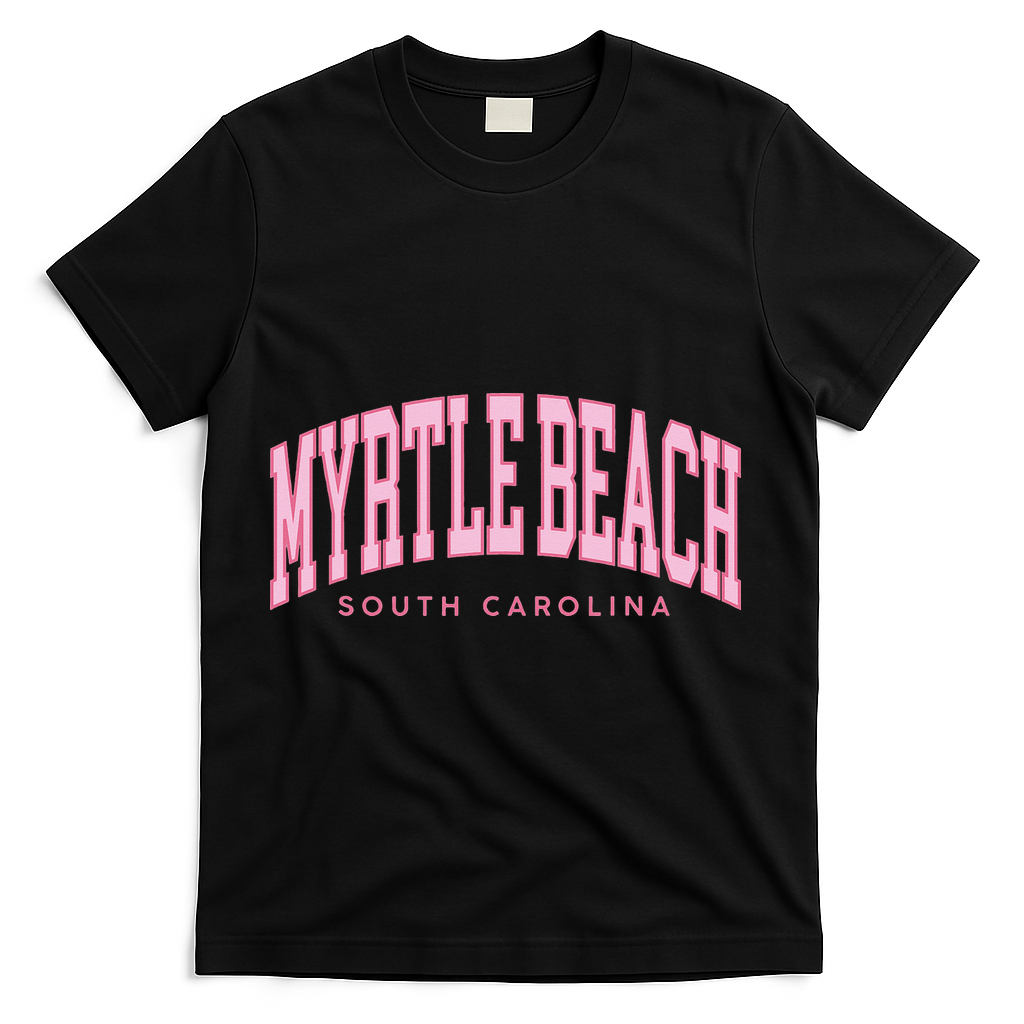 Retro Myrtle Beach South Carolina beach wo summer T-Shirt - Black