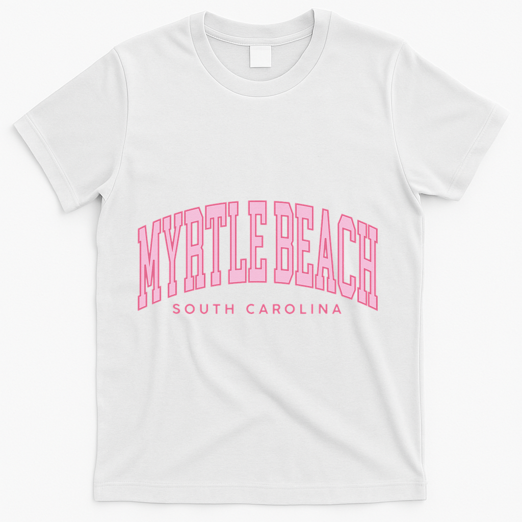 Retro Myrtle Beach South Carolina beach wo summer T-Shirt - White