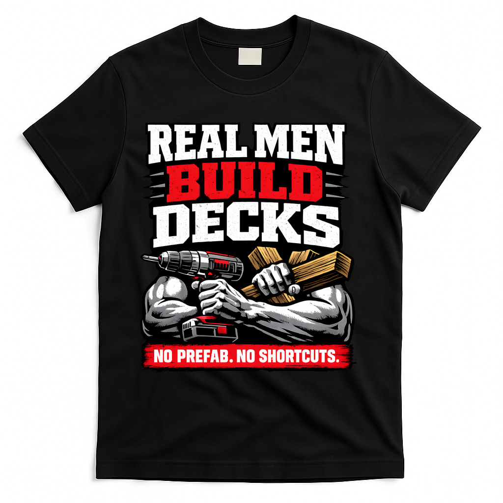 Real Men Build Decks T-Shirt - Black